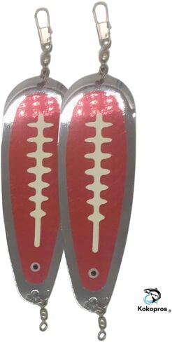 Kokanee Salmon Finished Teardrop Flashers – Durable Chrome Plated Steel Fishing Flashers for Salmon & Trout Trolling – Vibrant Color & Design Variety – 2 Pack Options in Saudi Arabia
