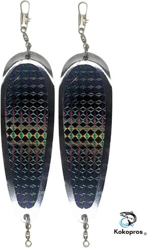 Kokanee Salmon Finished Teardrop Flashers – Durable Chrome Plated Steel Fishing Flashers for Salmon & Trout Trolling – Vibrant Color & Design Variety – 2 Pack Options in Saudi Arabia
