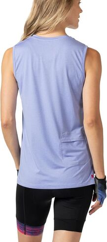 Terry Tech Bike Tank - Womens Sleeveless Cycling Top Crew Neck Relaxed Fit UPF 50+ Active Multi Sport Performance Top in Saudi Arabia