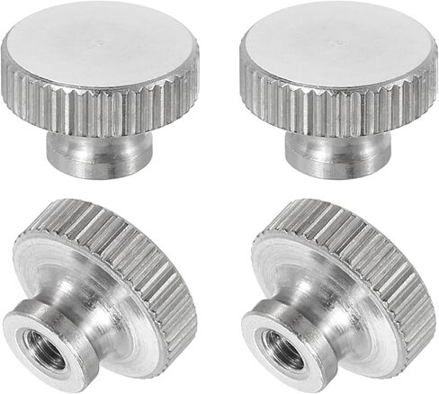 صواميل إبهام مخرشة من uxcell، قطعة واحدة M8 × عمق 24 مم × ارتفاع 16 مم من الفولاذ المقاوم للصدأ، مثبتات دائرية بفتحة عمياء، صامولة يدوية فضية لأجزاء الطابعة ثلاثية الأبعاد، أدوات الآلة in Kuwait