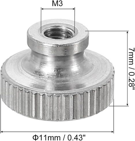 صواميل إبهام مخرشة من uxcell، قطعة واحدة M8 × عمق 24 مم × ارتفاع 16 مم من الفولاذ المقاوم للصدأ، مثبتات دائرية بفتحة عمياء، صامولة يدوية فضية لأجزاء الطابعة ثلاثية الأبعاد، أدوات الآلة in Kuwait