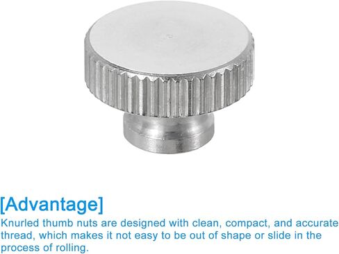 صواميل إبهام مخرشة من uxcell، قطعة واحدة M8 × عمق 24 مم × ارتفاع 16 مم من الفولاذ المقاوم للصدأ، مثبتات دائرية بفتحة عمياء، صامولة يدوية فضية لأجزاء الطابعة ثلاثية الأبعاد، أدوات الآلة in Kuwait