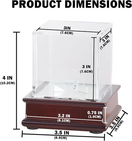 DisplayGifts Baseball Display Case Wooden Stand Lacrosse Ball Holder- Pro Graded UV Protection Cube for a Home Run or Autographed Ball, Black Stand in Saudi Arabia
