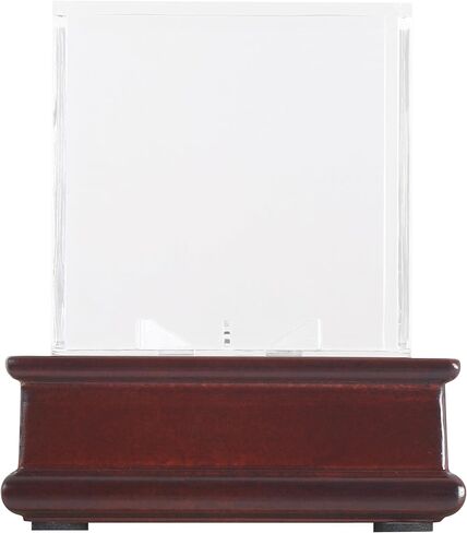 DisplayGifts Baseball Display Case Wooden Stand Lacrosse Ball Holder- Pro Graded UV Protection Cube for a Home Run or Autographed Ball, Black Stand in Saudi Arabia