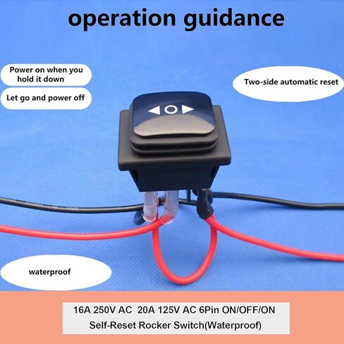 AWINLI DPDT Instantaneous Reverse Polarity Switch AC 16A 20A Control Motor 6Pin3 Position ON/Off/ON125V-250V Black Remote Control Lever Toggle Switch with Wire for Marine, Linear Actuator (2Pack) in Saudi Arabia