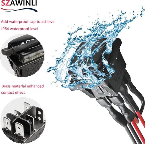 AWINLI DPDT Instantaneous Reverse Polarity Switch AC 16A 20A Control Motor 6Pin3 Position ON/Off/ON125V-250V Black Remote Control Lever Toggle Switch with Wire for Marine, Linear Actuator (2Pack) in Saudi Arabia