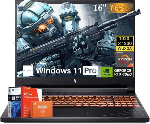 acer Nitro V16 Gaming Laptop, 8-Core AMD Ryzen 7 8845HS Up to 5.10 GHz, 16" WUXGA 165Hz, GeForce RTX 4060, 64 GB DDR5 RAM, 1 TB SSD, Wi-Fi 6E, Backlit Keyboard, MS Office Lifetime & Win11 Pro in Saudi Arabia