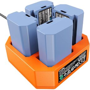 SmallRig 4-Slot NP-FZ100 Chager and USB-C NP-FZ100 Battery(4-Pack)