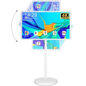 Portable Smart Screen On Wheels, 1080P Touchscreen Display, Build-in Camera, Rolling TV Android 13 OS, Built-in Battery (5-8H), Remote Control, 8+128GB Storage (32 inches Ultra)