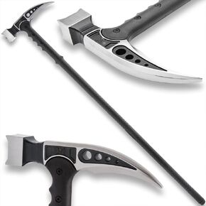 M48 Silver Kommando Survival Hammer | 37 3/8 "الطول الكلي | رأس الفولاذ المقاوم للصدأ | مقبض النايلون المقوى