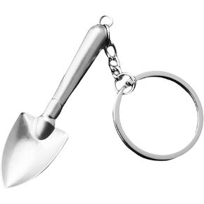 Silver Mini Shovel Tool Keychain,Shovel Keyring Pendant,Wrench Keychain Spanner,Novelty Shovel Repair Tools,Multitool Keychain Tool Keychains Gift for Men Women