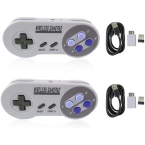 Upgraded 2pcs/Lot 2.4GHz Wireless Gamepad Controller for Super Nintendo NES & SNES classic mini Wireless Console controller joystick game