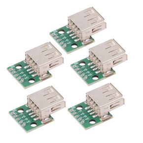cablecc 5-Piece Set of DIY OEM USB2.0-Micro Male Vertical with PCB Board 2Pin Contact (Male Head Length 7mm) Assembly Solder Type
