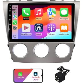 (دليل A/C) 2+32G Android 13 Double Din Car Stereo لتويوتا كامري 2006-2011 مع 10.1 بوصة من الشاشة التي تعمل باللمس المدمج في الكاميرا اللاسلكية/Android Auto/GPS/Bluetooth/FM/Aux-in/SWC/كاميرا احتياطية/نسخ احتياطي