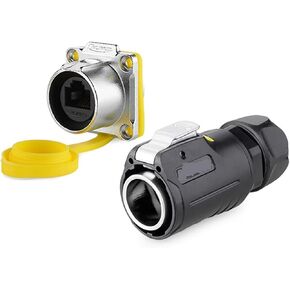 LP24 M24 RJ45 Waterproof Ethernet 8-pin Cat5e Signal Connector Socket for TV Network Router LED Screen