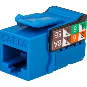 CAT6A RJ45 Keystone Jack ، V -Max Series - Blue Color - (50 Pack)