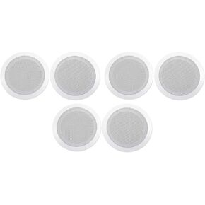 Rockville (6) CC65T White 6.5" Commercial 70v Ceiling Speakers for Restaurant