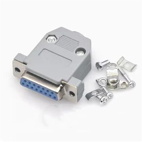30Sets DB15 RS232 15PIN 2 صف من الإناث موصل RS232 COM مع علبة بلاستيكية DIY (ذكر)