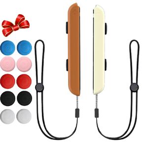 QXWPBV Joy-Con Controller Straps 2-Pack- Switch Accessories with Secure Grip & Comfort Design and 10 Thumb Caps (Pink)