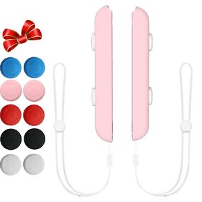 QXWPBV Joy-Con Controller أشرطة 2 عبوة-التبديل مع تصميم قبضة آمنة وراحة و 10 أغطية الإبهام (الوردي) in Saudi Arabia