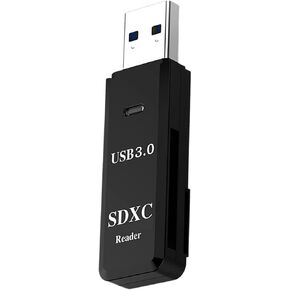 USB 3.0 Card Reader | 5Gbps OTG Adapter - Portable Camera Viewer, 2 Slots Card Reader for PC, Laptops, Plug and Read, Black, XV599NZ2WSML64P6SM