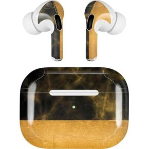 Skinit Skinit Audio Audio Skin متوافق مع Apple Airpods Pro (2rd Gen ، 2022) - Skinit مصمم في الأصل تصميم رخامي سوداء وذهبي مقسم