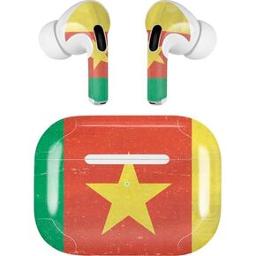 Skinit Decal Audio Skin Compatible with Apple AirPods Pro (2rd Gen, 2022) - Skinit Originally Designed Cameroon Flag Distressed Design