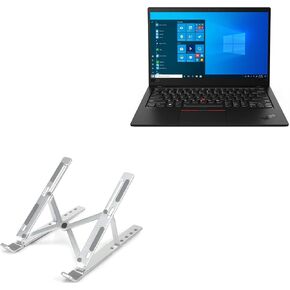 BoxWave Stand and Mount Compatible with Lenovo ThinkPad X1 Carbon Gen 8 (14in) - Compact QuickSwitch Laptop Stand, Portable Multi Angle Viewing Foldable Riser - Metallic Silver