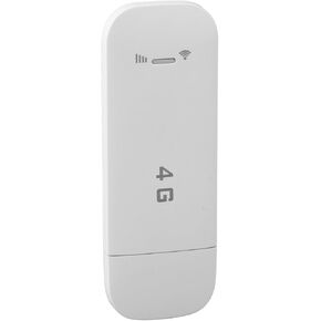 4G LTE USB Dongle, Secure Encryption Stable Signal High Speed Plug and Play Mobile WiFi Hotspot with SIM Card Slot for Laptops for European (White)