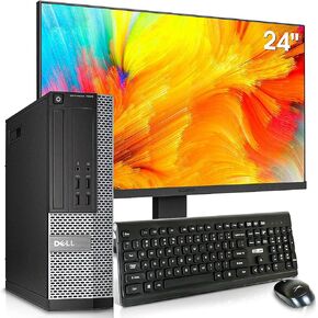 Dell OptiPlex 7020 Desktop Computers PC with New 24 inch Koorui Monitor Bundle,i7-4790 16GB Ram 1TB M.2 NVMe SSD+128GB SSD,AC7260 Built-in WiFi Ready,Dual Monitor Support,Windows 11 Pro (Renewed