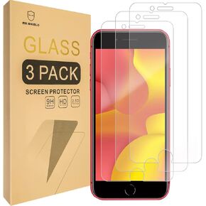 Mr.Shield [3-Pack] Designed For iPhone SE 3 (2022 3rd Edition) [Tempered Glass] [Japan Glass with 9H Hardness] Screen Protector with Lifetime Replacement