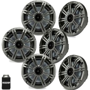 KICKER 6.5" Charcoal Marine Speakers (Qty 6) 3 Pairs of OEM Replacement Speakers