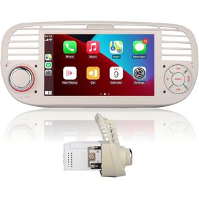 استريو السيارة لـ FIAT 500 (2007-2015) راديو شاشة تعمل باللمس ، ودعم اللاسلكي Carplay Android Auto Head Receiver Digital Media Receiver مدمج DSP Bluetooth USB DSP FM/RDS Radio SWC