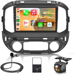 4G+64G Android Stereo for Chevy Colorado GMC Canyon 2015-2019 Radio Upgrade 9 Inch Touch Screen Head Unit, Driauto Car Stereo with Wireless Carplay Android Auto, GPS WiFi DSP Bluetooth FM RDS Camera