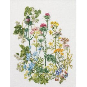 Thea Gouverneur - Counted Cross Stitch Kit - Herbs - Aida - 18 Count - Embroidery Kits for Adults - Crafts - DMC Embroidery Threads and Other Cross Stitch Supplies Included - 424A in Kuwait