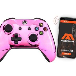 MODDEDZONE Rapid Fire Standard Custom Modded Controller compatible with Xbox One S/X 40 Mods for All Major Shooter Games (3.5 mm jack) (Chrome Pink)