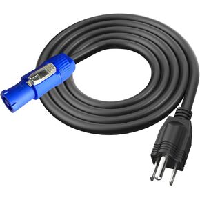 3-Prong NEMA 5-15P to PowerCON AC Power Cable Cord 20A 3 Pin PowerCon Input Male Connector to NEMA 5-15P Male Extension Power Wire 16AWG for Outdoor Stage Light LED Screen-6FT