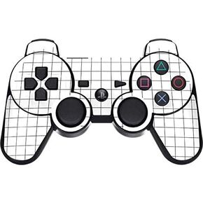 Skinit Decal Gaming Skin for PS3 Dual Shock Wireless Controller - Originally Designed White Grid Design
