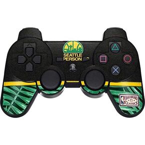 Skinit Decal Gaming Skin for PS3 Dual Shock Wireless Controller - Officially Licensed NBA Seattle Supersonics Retro Palms Design