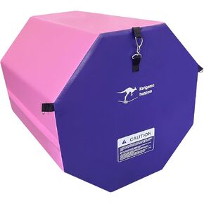 Kangaroo Hoppers Gymnastics Octagon Tumble Mat 24"x26" / 19"x23" with Carrying Handles, Somersault Backbend Tumbling Trainer for Home Gym Exercise