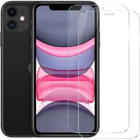 TENOC Screen Protector for iPhone 11 & iPhone XR, 2-Pack Clear 9H Tempered Glass Film Cover Sensor Protection Case Friendly for 6.1 inch