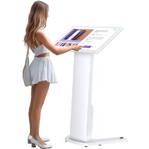 32 Inch Touch-Screen Self Service Kiosk, Floor Standing Digital Signage Display, FHD 1080p Information Kiosk, Interactive Display for Mall Navigation/Self-Ordering/Advertising/Retail Outlet