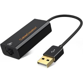CableCreation USB to Network Adapter, USB 2.0 to 10/100 RJ45 Ethernet LAN Cable Compatible with Windows 10/8.8/8/ 7, macOS X, Black