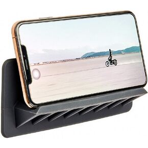 TOOLETRIES The Jack Phone Holder Designed for Shower Bath or Bathroom Mirror. Holds Any Phone Tablet ipad Patented Silicone Grip Technology Glass Mirror Tiles Windows (Charcoal)