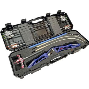 MTM BC34TD Takedown Recurve Bow Case, Lockable Storage, Airline Approved Hard Case, Hold’s 16 arrows, For one target or hunting bow setup, Made in USA