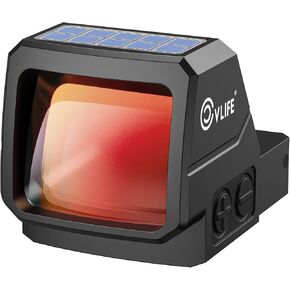 CVLIFE WildHawk Solar Auto Brightness Red Dot Sight for RMR, 2MOA Dot & 40MOA Circle Large Lens Open Reflex Optics, Motion Awake Red Dot Scope with Adapter for MOS & 21mm Picatinny Absolute Co-witness