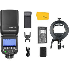 Godox V860III-O Flash for Olympus, 2.4G 1/8000s HSS Camera Flash Speedlite, with Godox S2 Flash Bracket,7.2V/2600mAh Li-ion Battery, 10 Levels LED Modeling Light