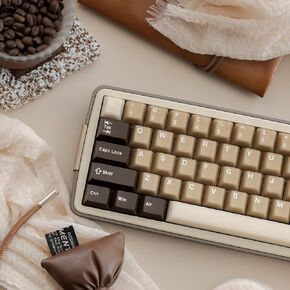 Retro PBT Keycaps Set 164Keys Cherry Profile Brown Keycaps 60% 65% 75% 100% Dye Sublimation Costom Key caps for Cherry Gateron MX Switches Mechanical Keyboards