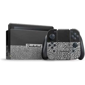 Skinit Decal Gaming Skin Compatible with Nintendo Switch Bundle - Elephant Print Black Design