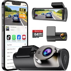 كاميرا Dash Cam الأمامية والخلفية ، 3 بوصات ، كاميرا IPS للسيارات ، وكاميرا السيارة 4K الأمامية والخلفية 1080 بكسل ، و WIFI و 5 جيجا هرتز ، و DASHCAMS ، G-SESOR ، الرؤية الليلية ، مراقبة 24/7 وقوف السيارات ، تسجيل حلقة ، 64 جيجا بايت ، زاوية واسعة DVR.